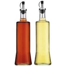 Home Essentials - Oil and Vinegar Cruet Dispenser, Glass 20oz, Set of 2