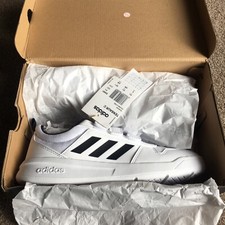 Adidas Tensaur C Boys/Girls White/Black Trainers New Size UK 5.5