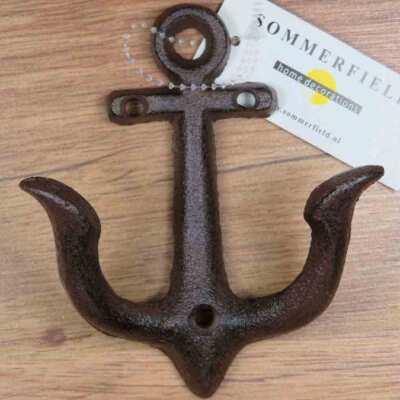 Garderobenhaken Anker Gusseisen Wandhaken Haken Kleiderhaken HK071-B 
