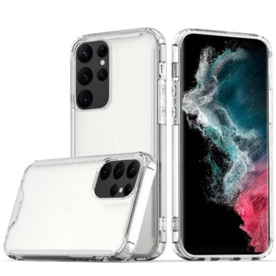 For Samsung S23 Case Colored Shockproof Transparent Hard PC TPU Hybrid Cover