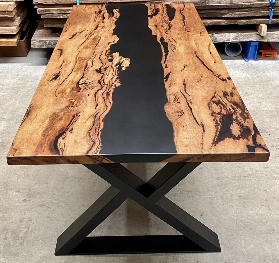 Built To Order Handcrafted Live Edge Coffee | Dining | Resin River Table - Image 2 of 4