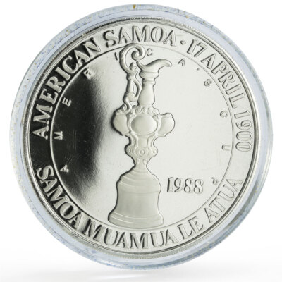 American Samoa 25 dollars America Cup Yachting Ship 5 oz proof