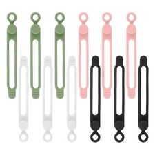12 Pcs Silicone Cable Ties Reusable Cord Wraps for Charging Cords Computer
