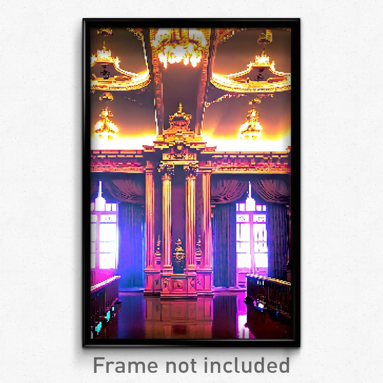 8-Bit Pixel Art Poster - Glossy Palace Trippy Video Game Print