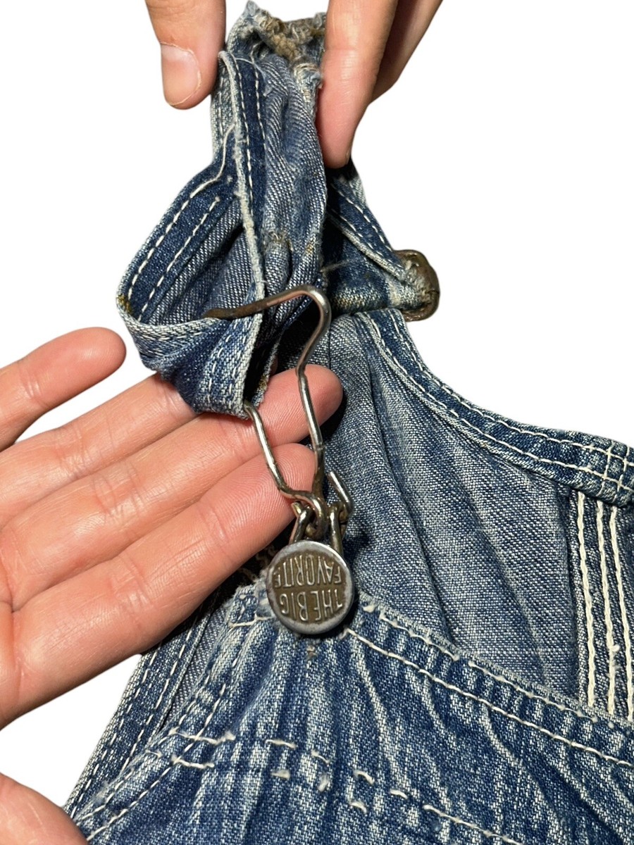 Vintage 40s 50s The Big Favorite Denim Low Back Overalls