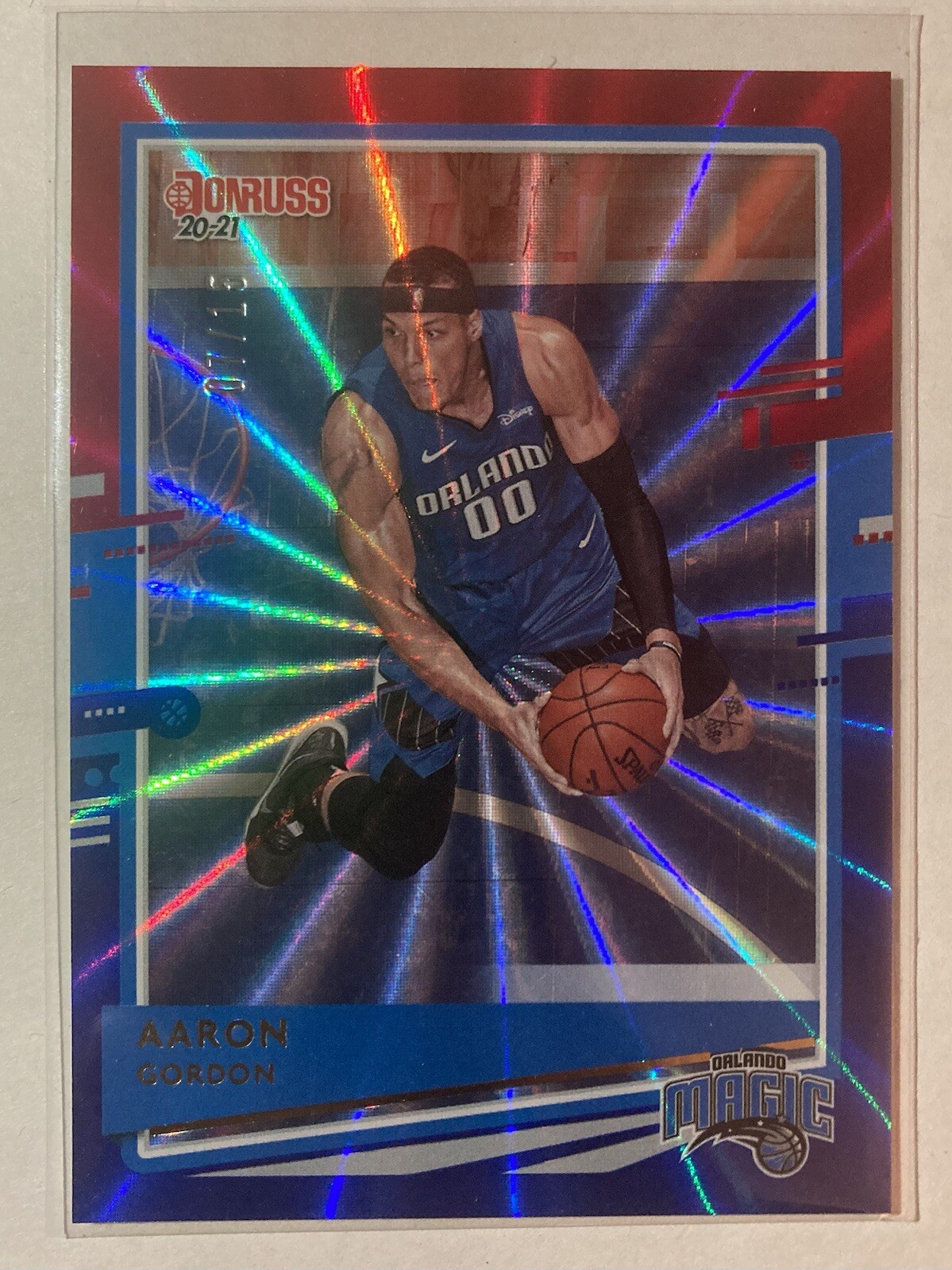 Aaron Gordon 2020-21 Panini Donruss Red & Blue Laser Parallel 07/15 SSP