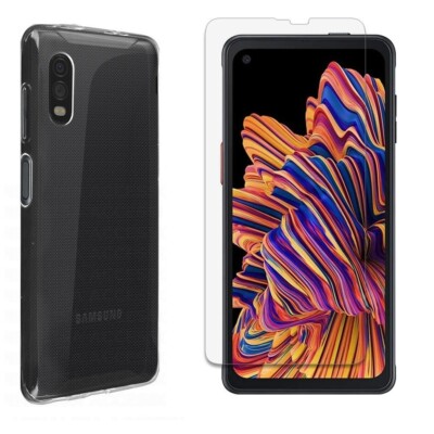 HANDY SCHUTZ HÜLLE TPU + DISPLAY GLASCHUTZGLAS Für SAMSUNG GALAXY XCOVER PRO LCD