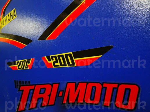 1983 83' yamaha YTM 200 Tri-Moto 6pc Trike Graphics graficos Decals Stickers Foto 2 de 3