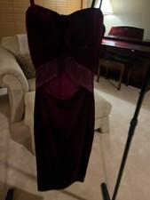 Windsor velvet burgundy bodycon mini dresses with cutout for women small