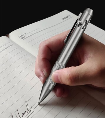 Practical Titanium Alloy Pocket Ballpoint Pen Stylus Touch Screen Signature Hot 