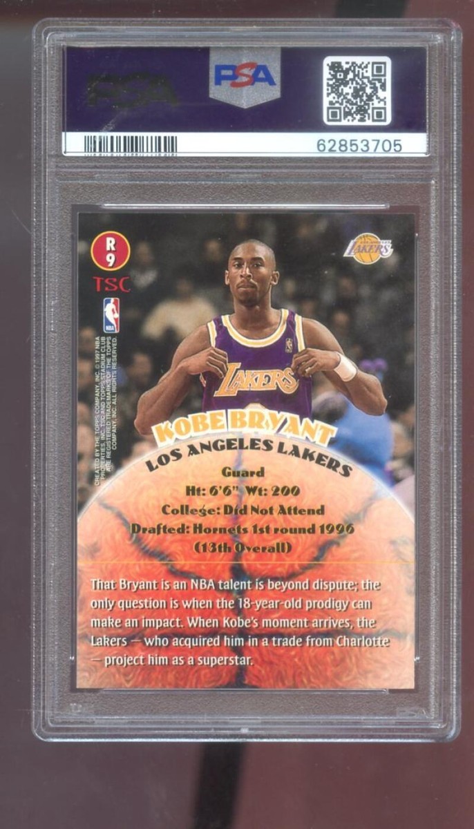 1996-97 Topps Stadium Club Rookies 2 #R9 Kobe Bryant ROOKIE RC PSA