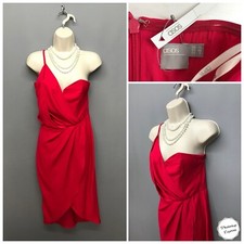NEW ASOS Red Single Shoulder Occasion Dress UK 10 EUR 38 Lined