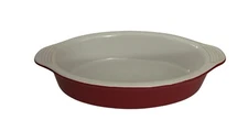 Lodge Red Oval 9" Gratin Baking Dish Stoneware 5" Wide Durable & Stylish