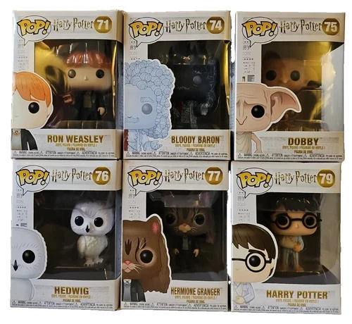 6 Funko Pop Weasley, Baron, Dobby, Hedwig, Granger, Harry Potter  71, 74-77, 79