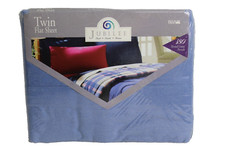 VTG Jubilee No Iron Percale Blue Twin Flat Sheet New in Package Made in USA
