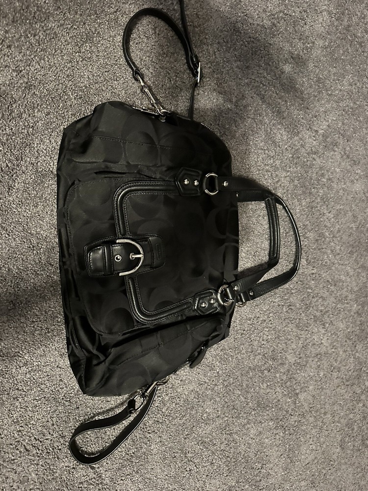 coach purses used in excellent condition cloth bag with leather straps