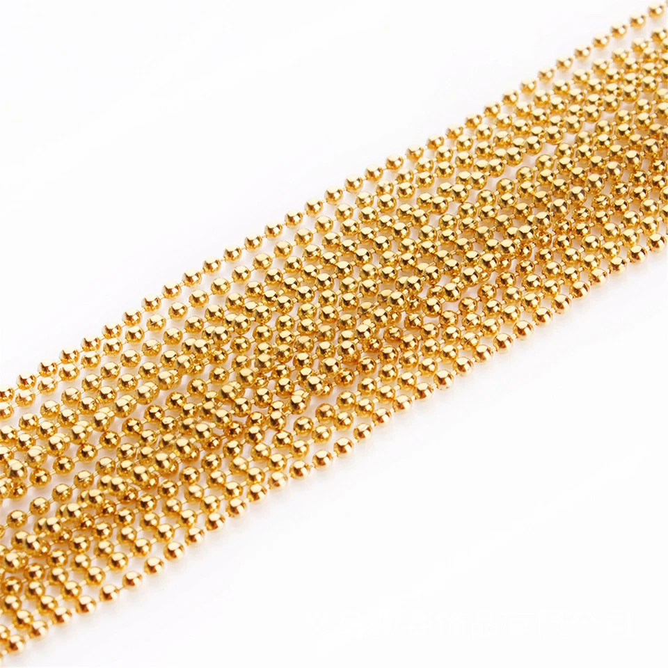 Collar de cadena de cuentas de 1,5 mm/2 mm/2,4 mm 10 yardas/rollo hágalo usted mismo accesorios para hacer joyas Foto 3 de 4