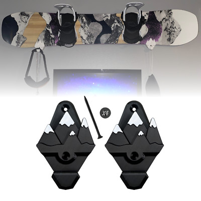 Snowboard Wall Mount With Hooks | Snowboard Rack | Snowboard Storage