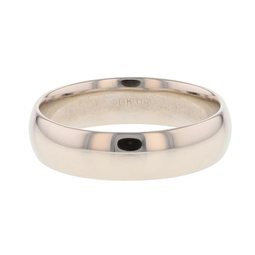 6mm Polished Classic Men's Wedding Band Ring 10k White Gold 6.06 Grams Size 11