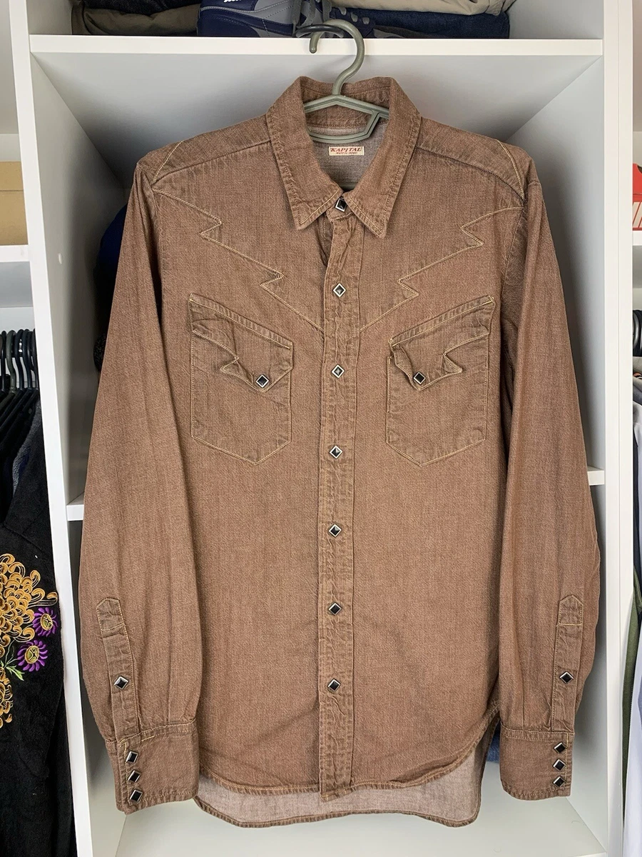 Kapital K Long Sleeve Button-Up Casual Button-Down Shirts for Men
