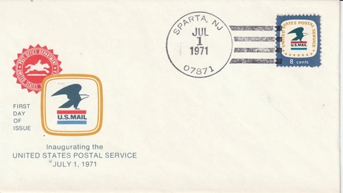 1396 Postal Service July 1 1971 FDC First Day Sparta New Jersey