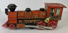 Tin Litho Modern Toys Western Locomotive Train Japan 14" Sold As Is Please Read