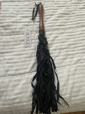 30'' PU Leather Riding Crop Flogger Whip Black Spanking Whip Portable Adult Game