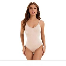 Unbranded Shaping Bodysuit with Thin Straps in Beige   Elegance and Comfort