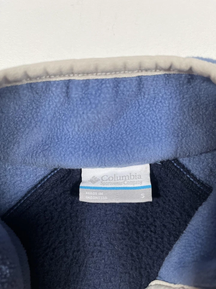 Pullover polar Columbia para mujer pequeño azul marino azul claro cuarto de presión XL4973 Foto 3 de 4