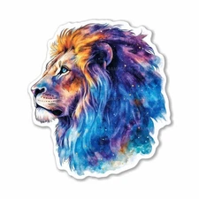 Lion Head Colorful, Sticker, Peel N' Stick, Different Sizes