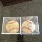 Ken Griffey Jr & Nolan Ryan signed Baseballs w/ Display Cases - No COA