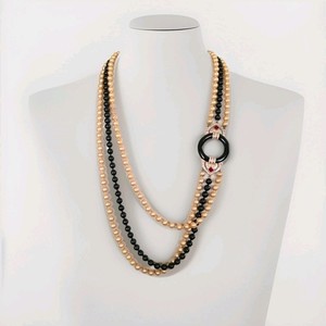 Collier Vintage Ancien En Couleur Argenté Avec Cristaux (style Diamant) - Bijou Ancien *3838