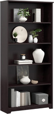 Tall 5 Shelf Bookcase, Large Open Bookshelf, Sturdy Display Cabinet for Living R