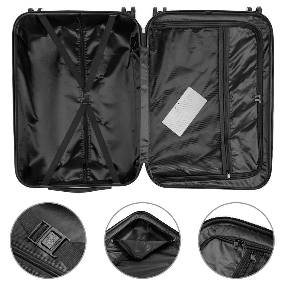 20 24 28" 3x Travel Spinner Luggage Set Bag ABS Trolley Carry On Suitcase Purple