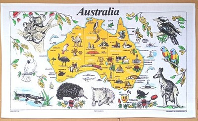 Australia Tourist Souvenir Tea Towel   Designed by Citer Souvenirs (100% Cotton)