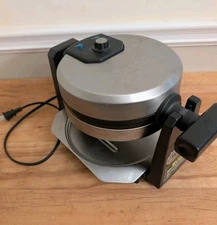 WARING PRO Thick Belgian Waffle Maker WMK200 w/ Drip Tray Tested Works
