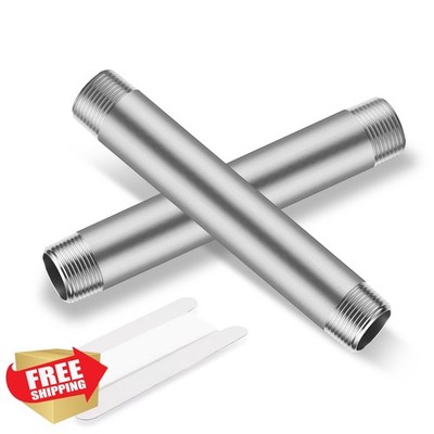 Home TZH 1''x8'' 304 Stainless Steel Pipe 1'' NPT Male Nipple SCH40 2 Pcs
