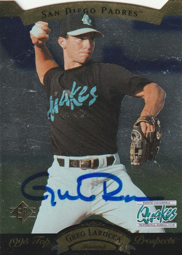 '95 Rancho Cucamonga Quakes GREG LAROCCA Padres Signed Autographed Baseball Card