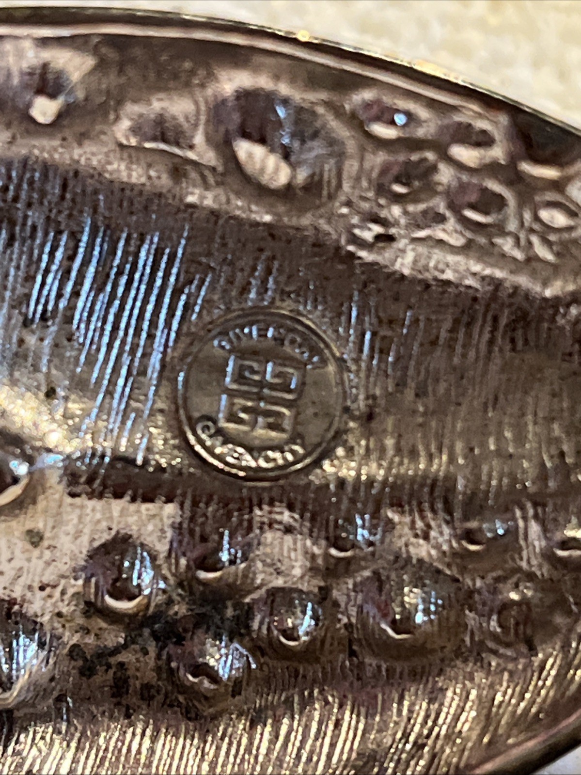 Vintage GIVENCHY SilverTone Rhinestone Abstract M… - image 7