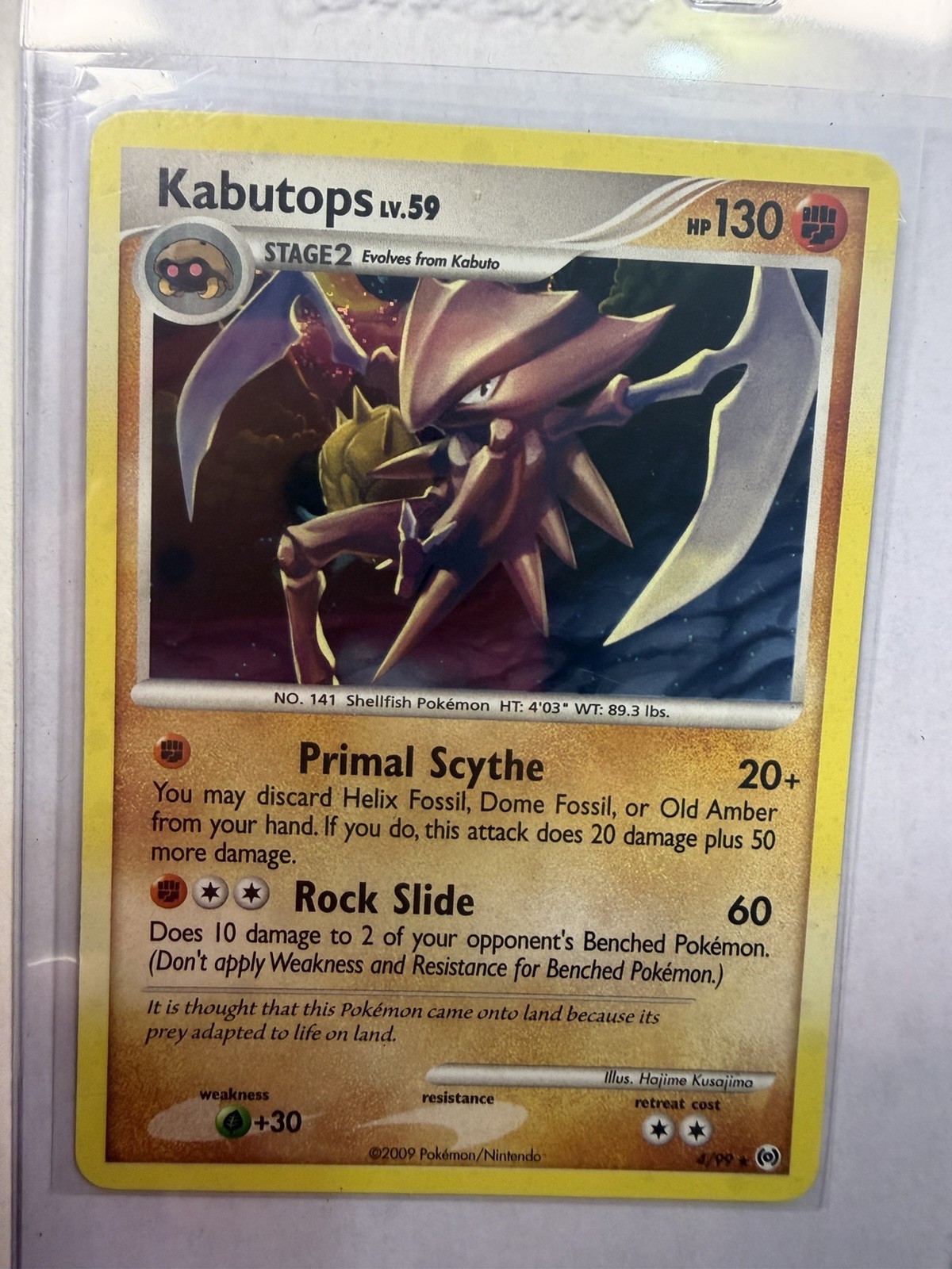 Kabutops 4/99 Holo Rare Card Platinum Arceus Pokémon TCG 2009 Vintage NM Gradabl