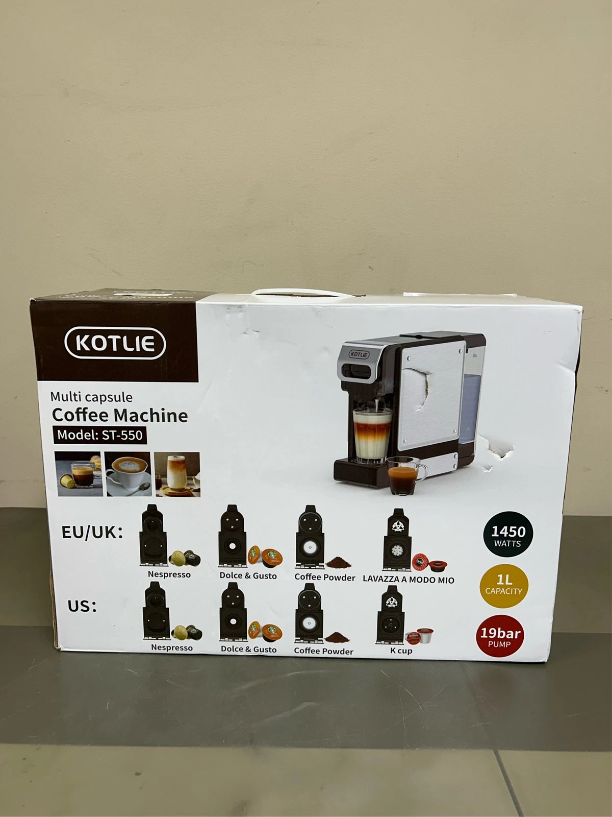 KOTLIE 19 Bar Single Serve Coffee Maker for K*cup, Nes Original,Dol*e Gusto,and
