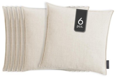 MAGMA NIKA Kissenhüllen 6er Set Dekokissenhüllen Mischgewebe Beige 40 x 40 cm