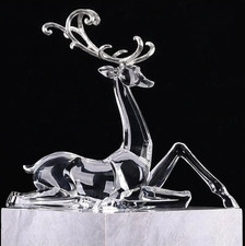 Large Clear Acrylic Reindeer W/ SILVER Antlers Christmas Decoration Indoors