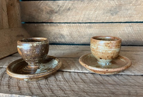 2 coquetiers vintage en grès