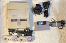 Super Nintendo Entertainment System SNES Bundle 2 Controller, Mario Tested