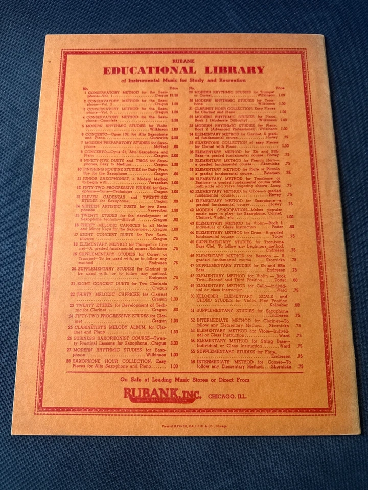 Saxophone Symphony Collection Quartet by G.E. Holmes Rubank Music Book - Image 2 of 4