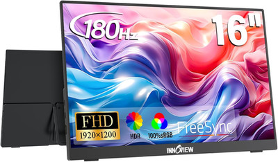 16'' Portable Monitor 180Hz FHD 1920×1200 100% Srgb Laptop Screen Extender | 2 X 