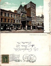 Newark Theatre Market Street Postcard New Jersey Vintage Hand Colored Postmark