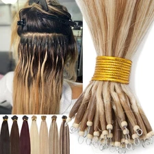 100Strand Thick Nano Ring 100% Human Remy Hair Extensions Pre-bonded Cold Fusion