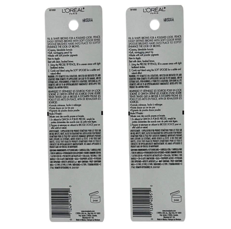 Pack of 2 L'Oreal Paris Age Perfect Magnifying Brow Pencil , Deep Brown 204 - Image 3 of 4